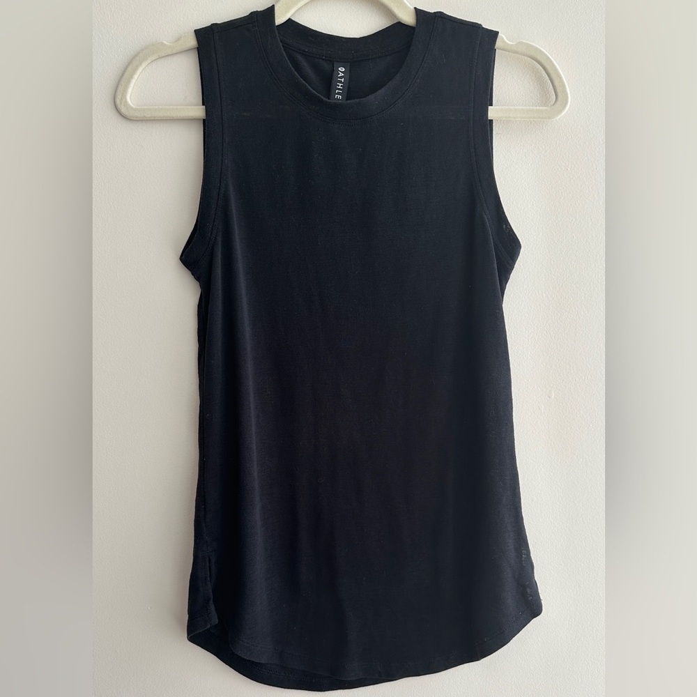 Athleta Black Highneck Tank Top, Women’s Athleisure Tops, Size XXS
